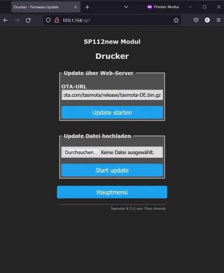 Tasmota Firmware Update
